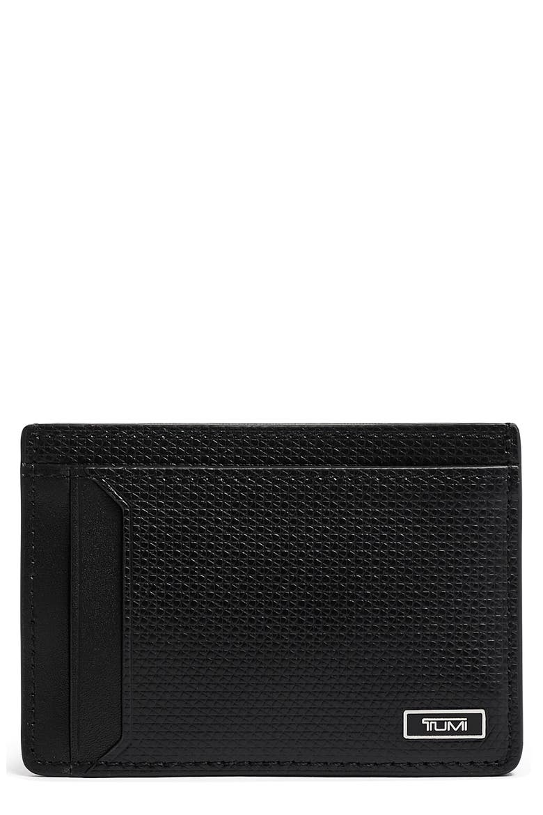 Monaco Leather Card Case, Main, color, BLACK