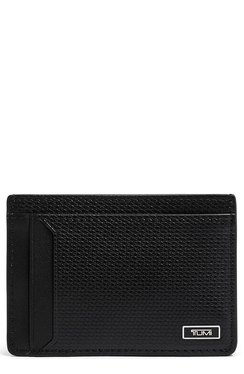 TUMI Monaco Leather Card Case, Main, color, 