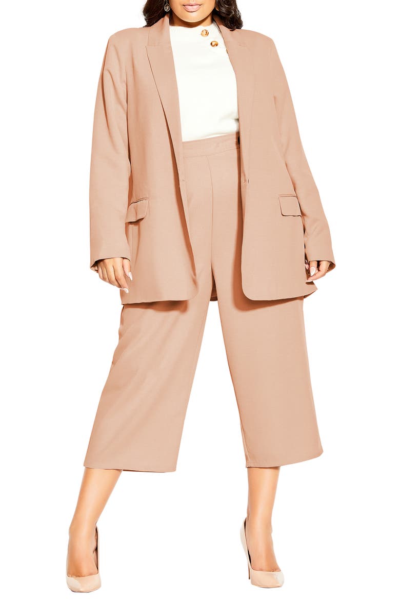 One-Button Blazer, Main, color, ROSE PUNCH