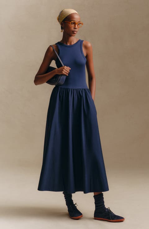 Mixed Media Sleeveless Dress