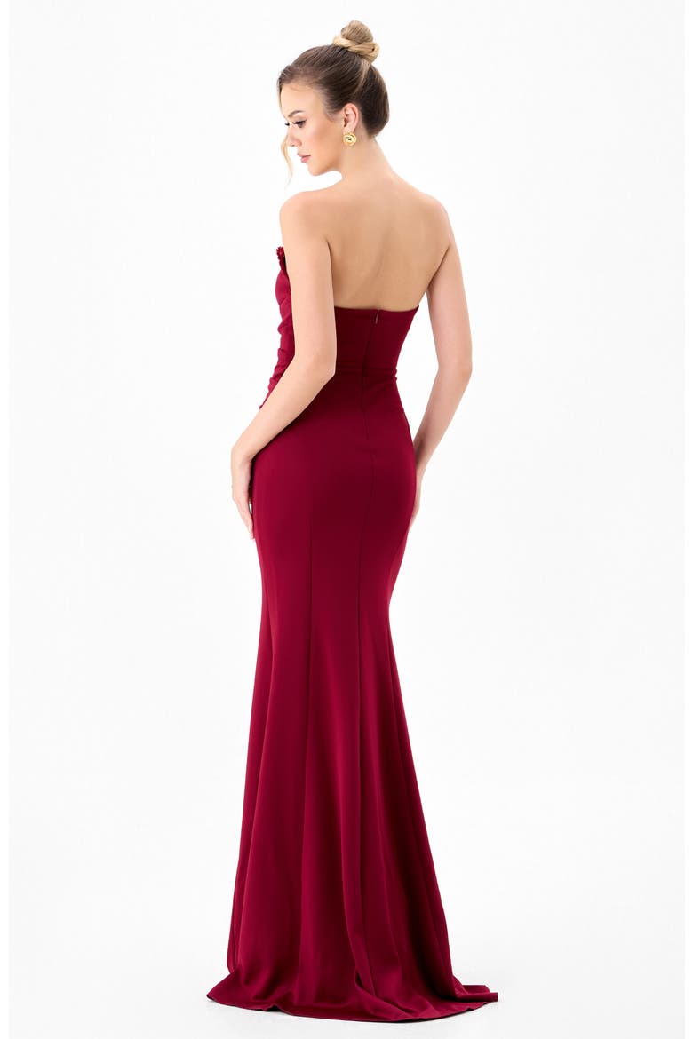 Janna Sweetheart Fishtail Maxi, Alternate, color, DEEP RED