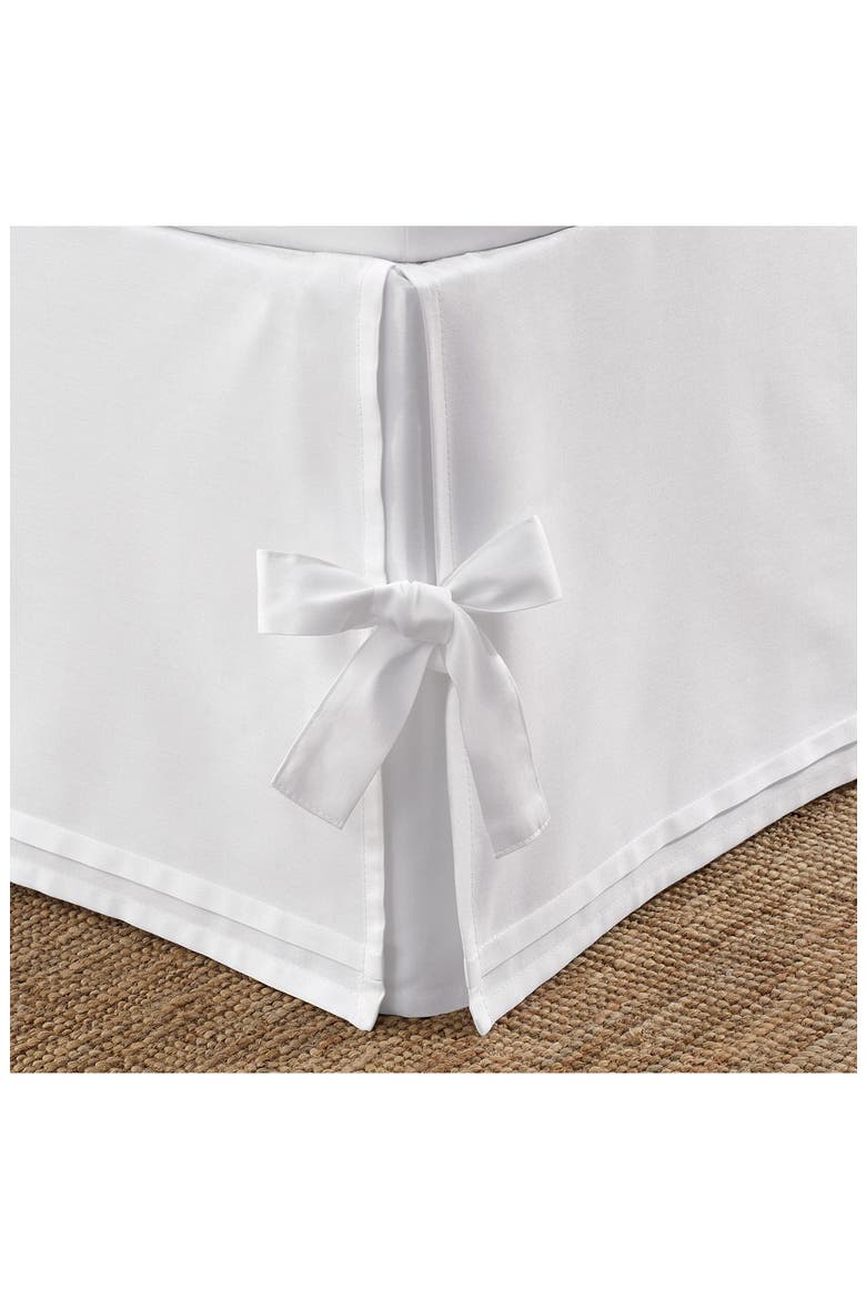 La Classics Ticking Stripe Blue 1-Piece King Bedskirt, Alternate, color, WHITE