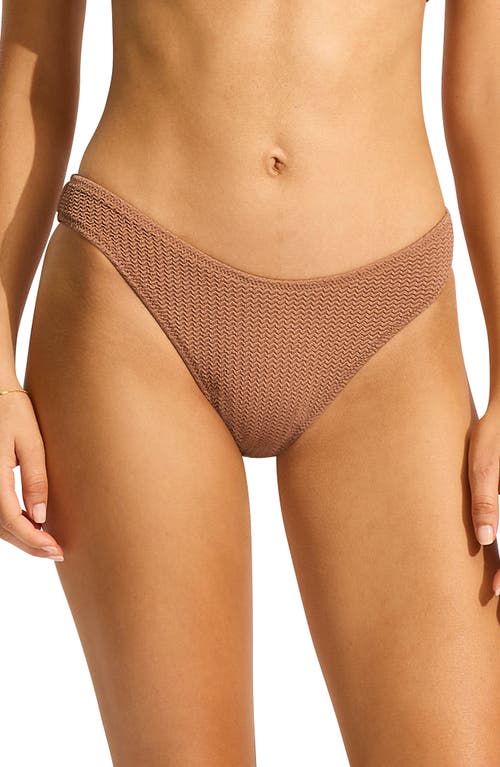 Shop Seafolly Sea Dive Bikini Bottoms In Bronze