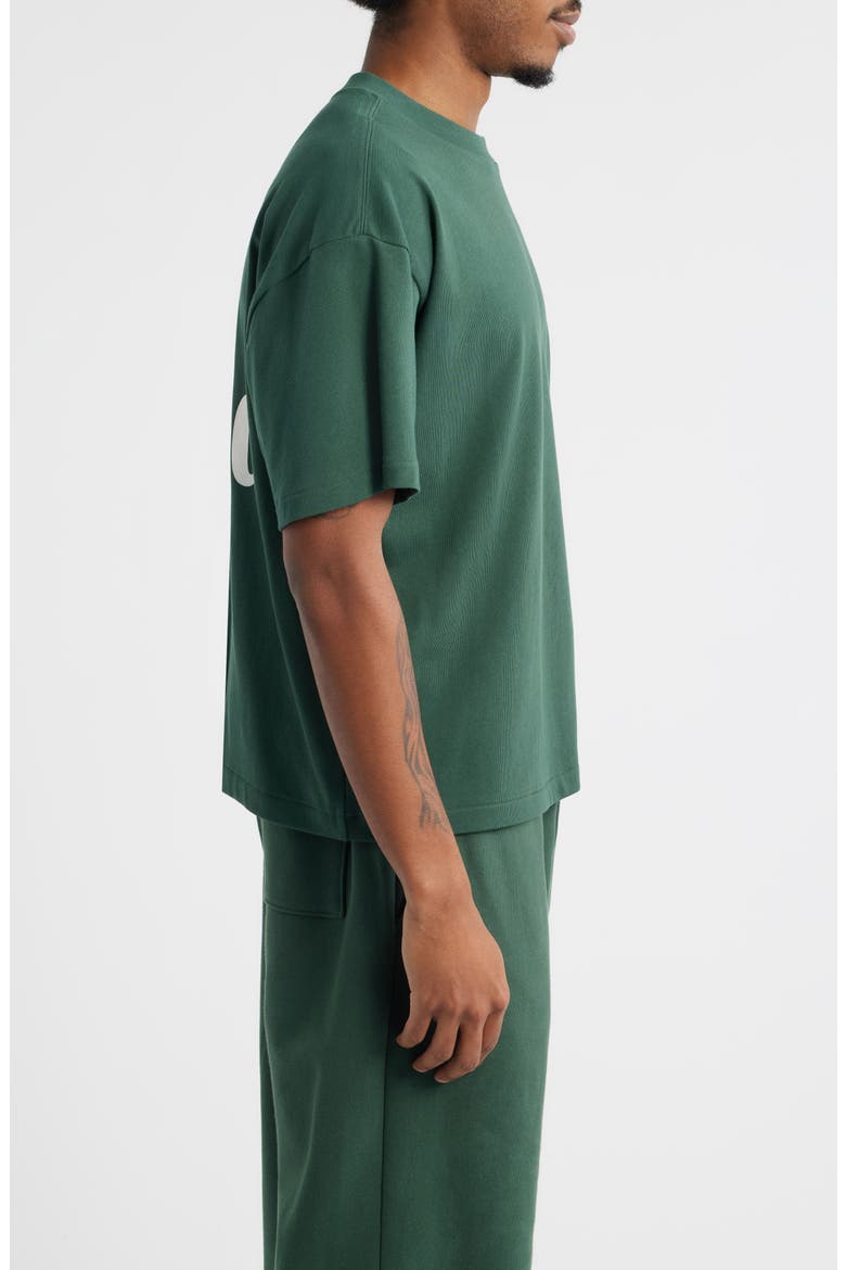 Boxy Heavyweight Cotton Crop T-Shirt, Alternate, color, EMERALD