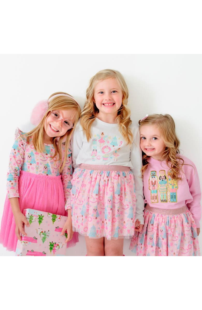 Sweet Wink Nutcracker Doodle Christmas Long Sleeve Shirt, Alternate, color, White