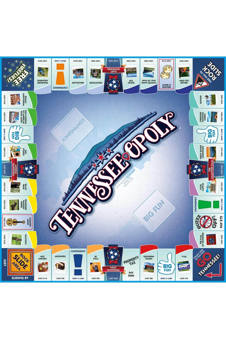 Tennessee Opoly Board Game, Alternate, color, Multicolored