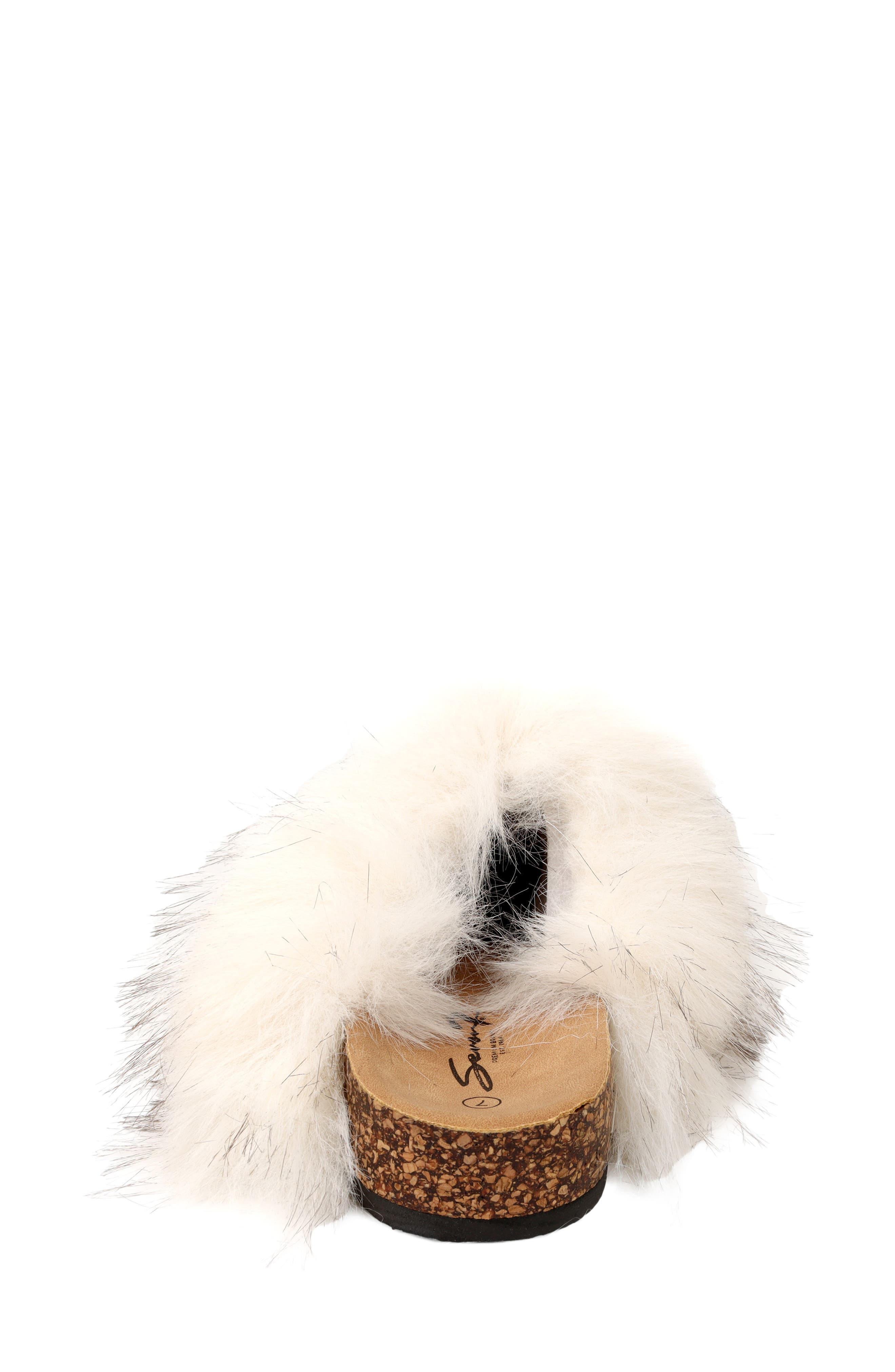 Gila Faux Fur Clog, Alternate, color, CREAM