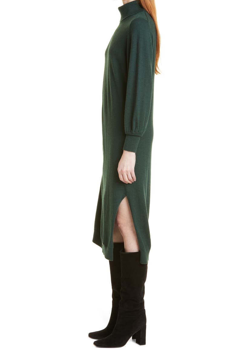 Aavvaa Long Sleeve Cotton & Wool Blend Sweater Dress, Alternate, color, GREEN