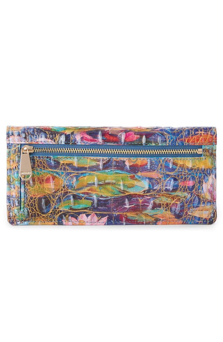 Brahmin Ady Croc Embossed Leather Wallet, Alternate, color, Waterlily