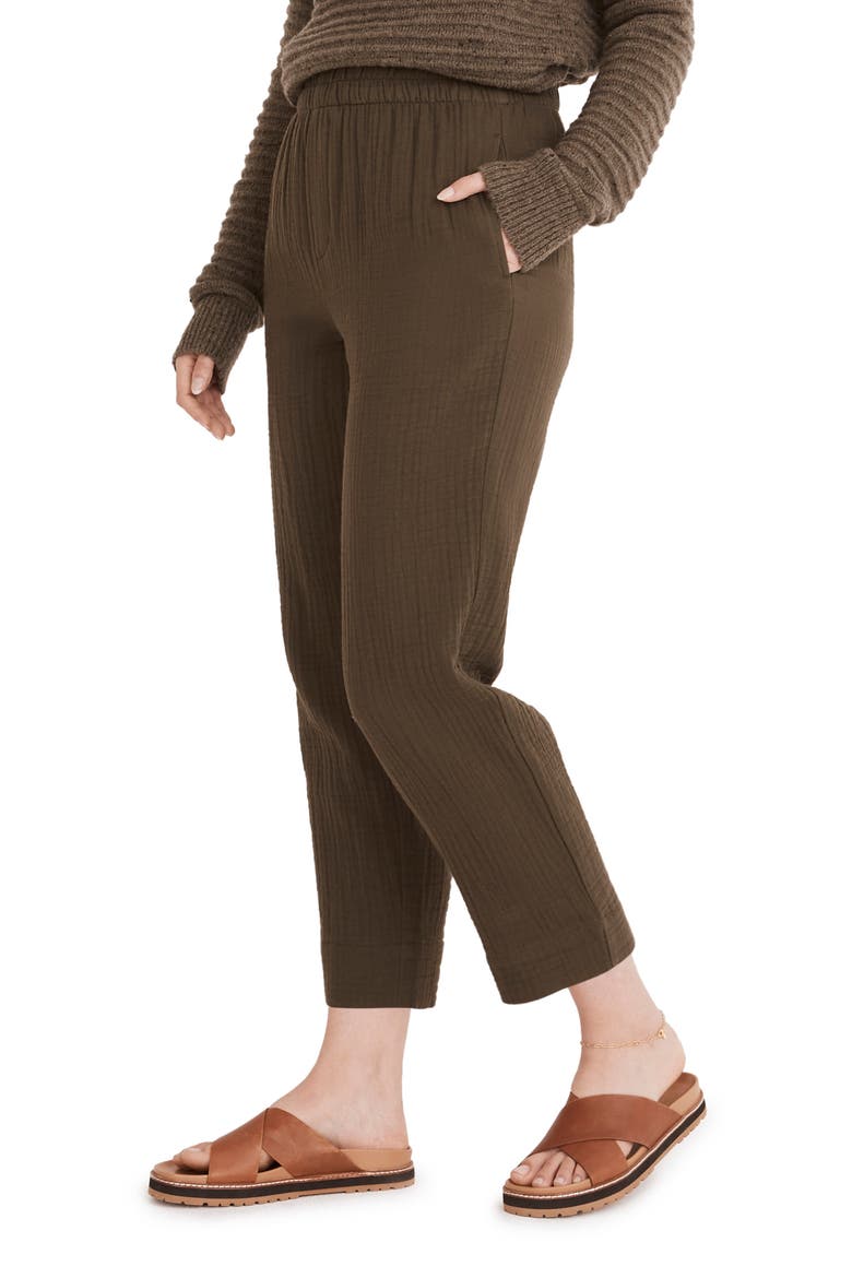 Huston Lightspun Pull-On Tapered Crop Pants, Alternate, color, DRIED OLIVE