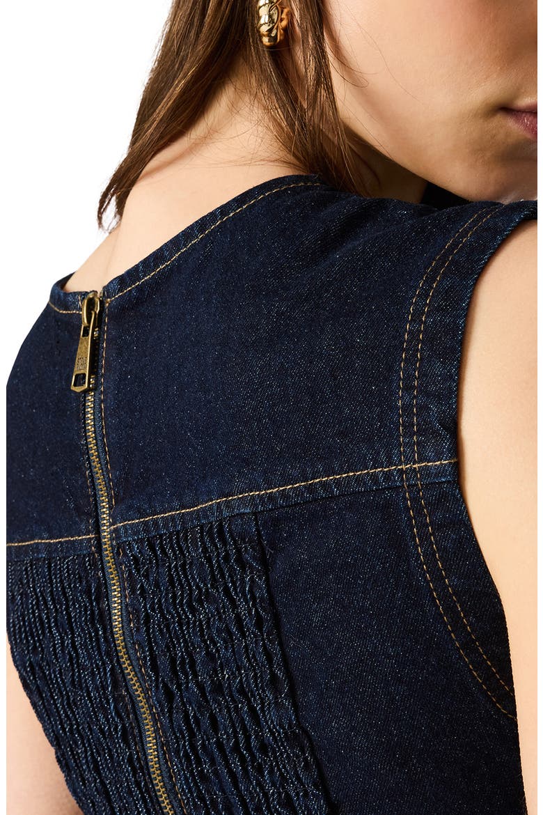 Melinda Sleeveless Fit & Flare Denim Dress, Alternate, color, INDIGO HAZE