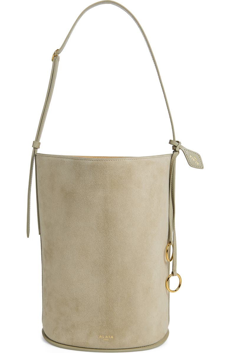 Alaïa Small Bucket Bag, Main, color, Beige Grise