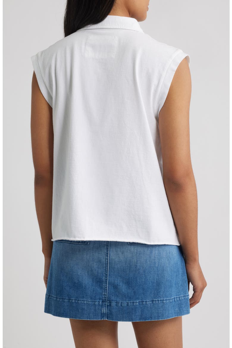 Sleeveless Collared Top, Alternate, color, WHITE