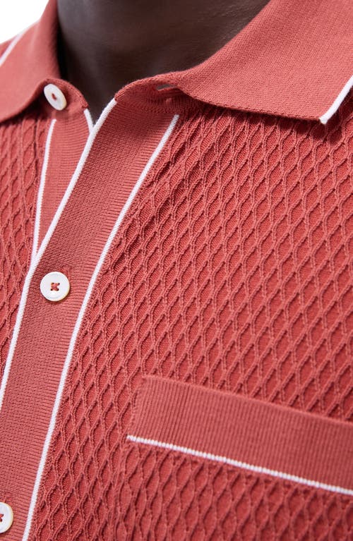 Bugatchi Tipped Short Sleeve Button-up Sweater