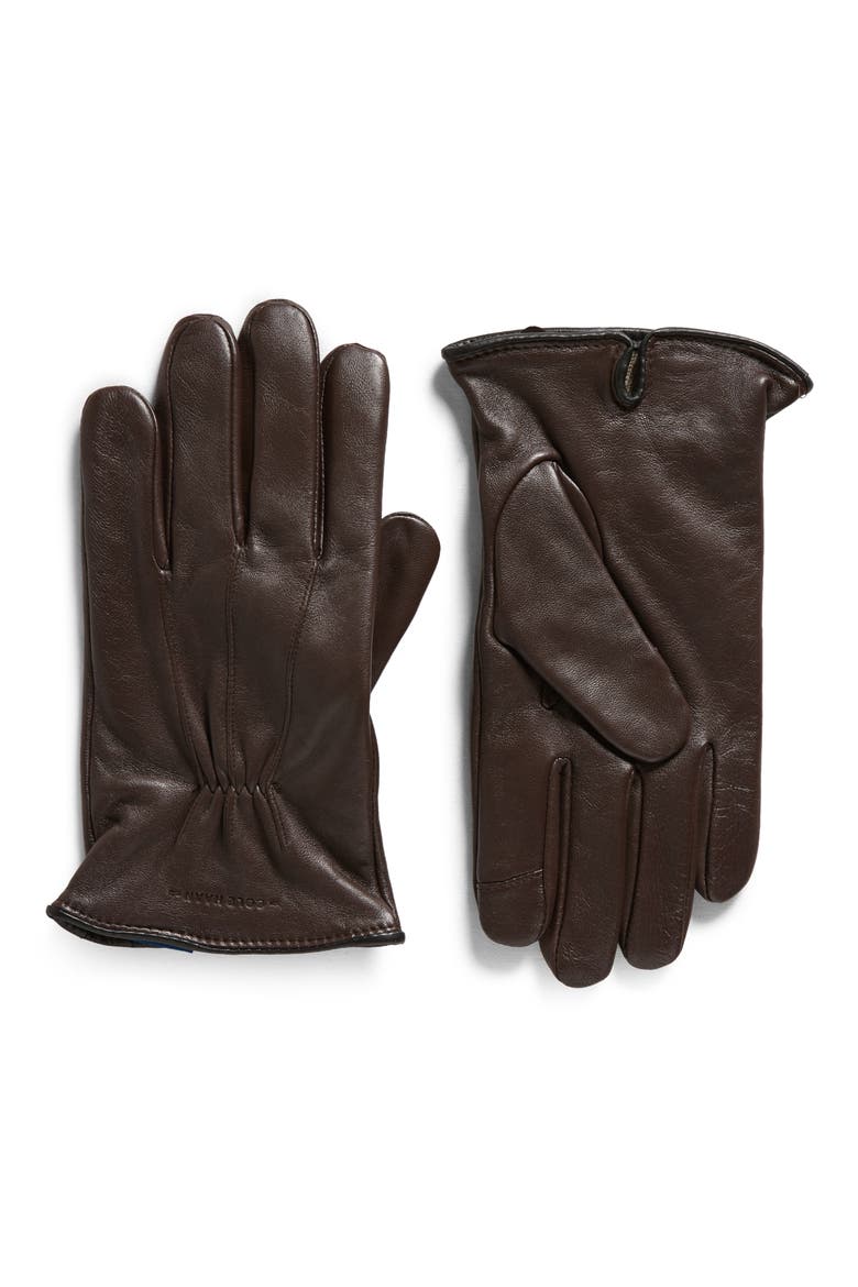 Points Leather Gloves, Main, color, JAVA