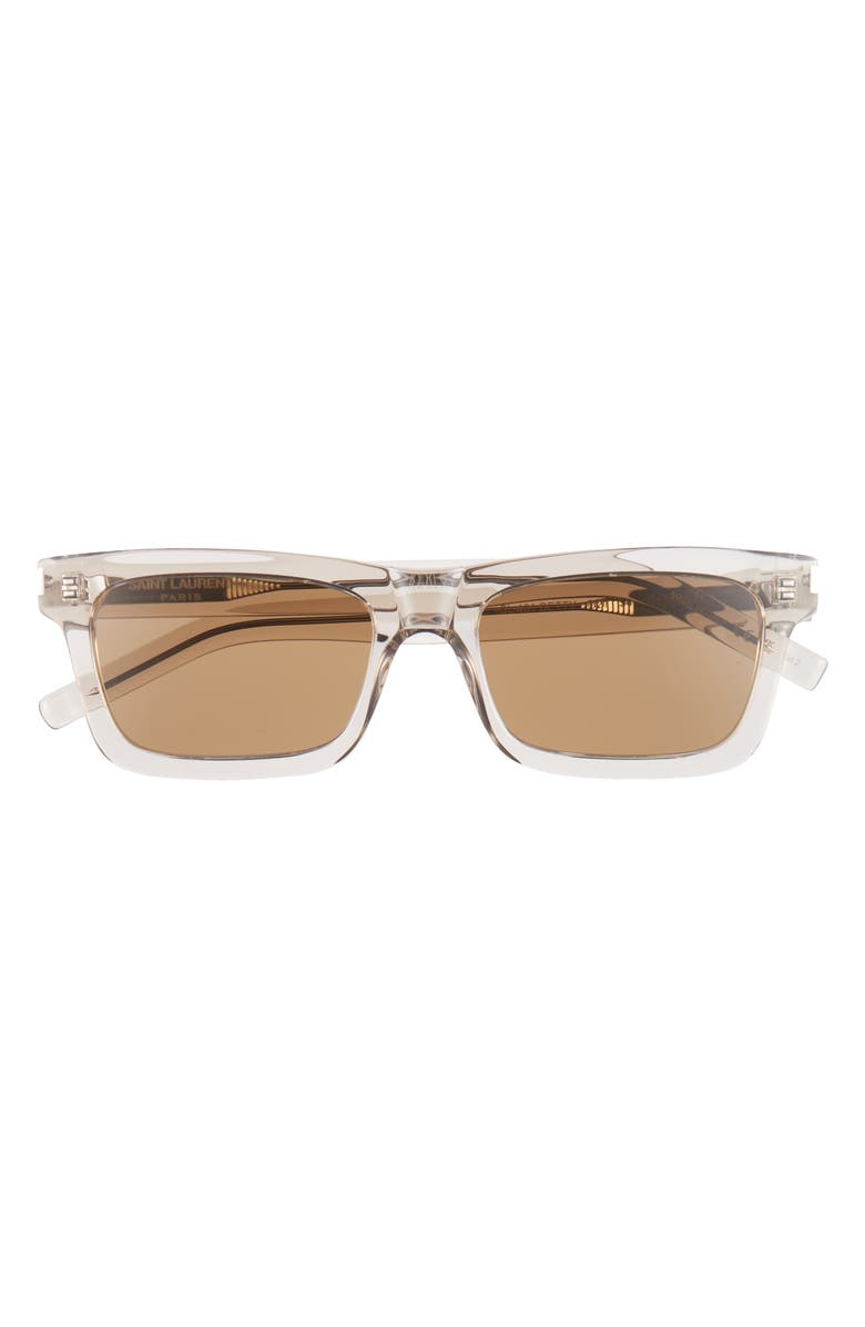 Saint Laurent Betty 54mm Rectangular Sunglasses, Main, color, Beige