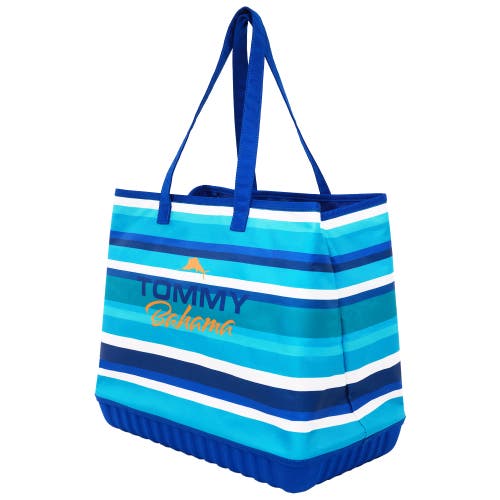 Tommy Bahama Water-repellent Tote With Pouch Ocean Stripe Print In Blue