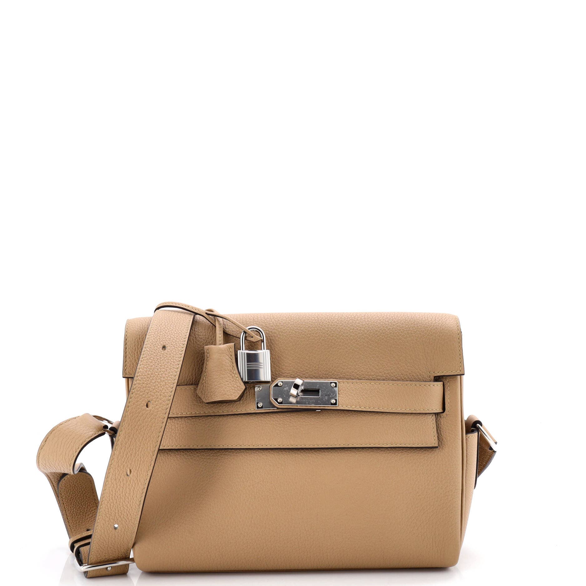 Pre-Owned Hermes Kelly Messenger Bag Togo PM, Main, color, Poussiere