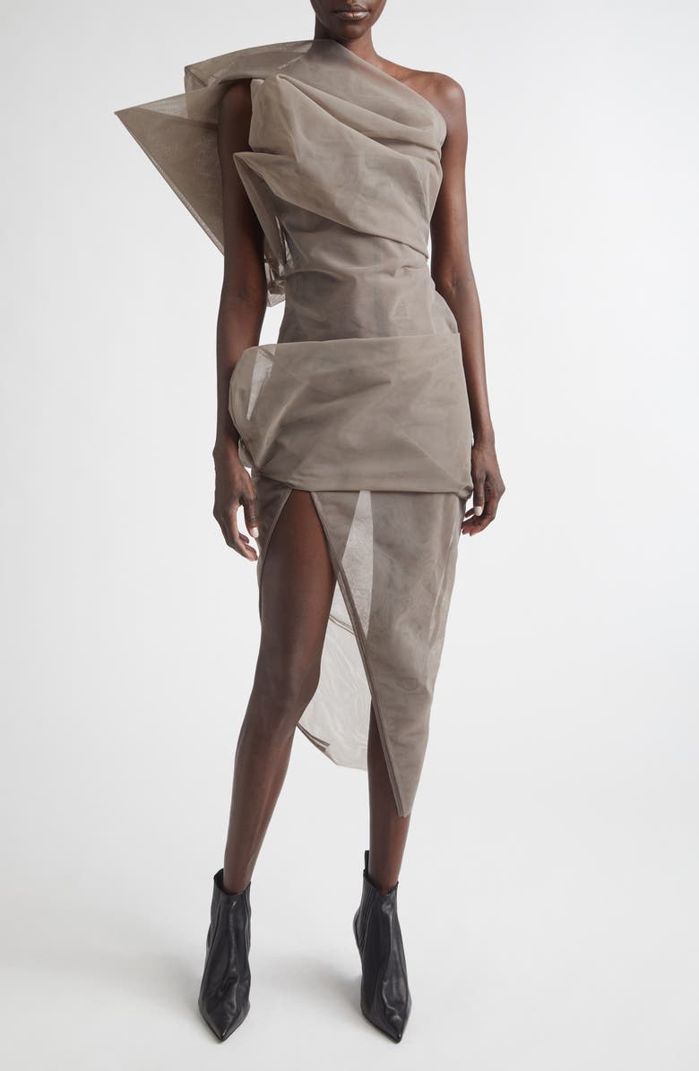 Rick Owens Sculpted Tulle Skirt, Alternate, color, Dust