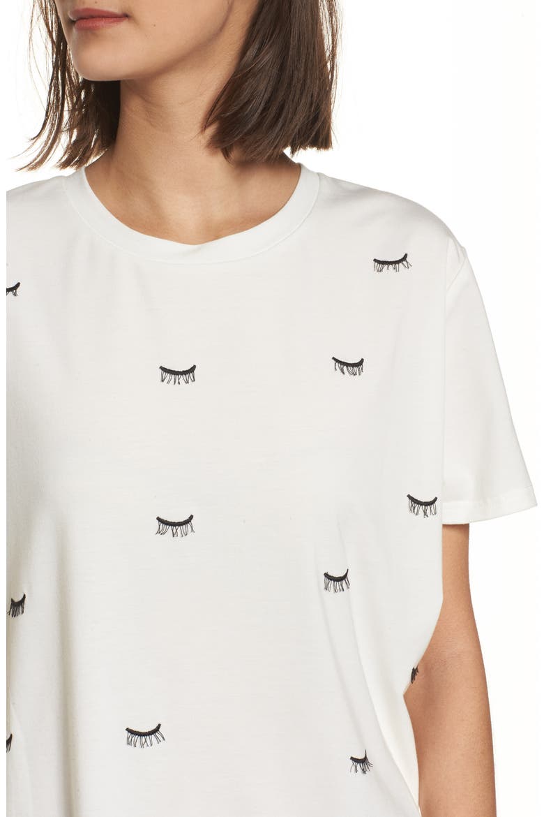 Embroidered Eyelash Tee, Alternate, color, OFF WHITE