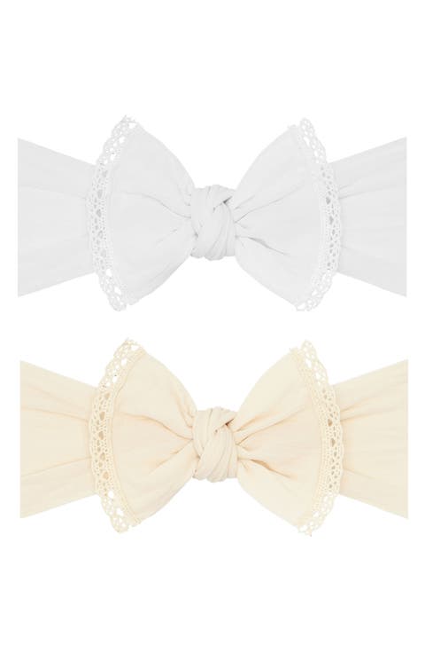 2-Pack Pom Trimmed Bow Headbands (Baby)