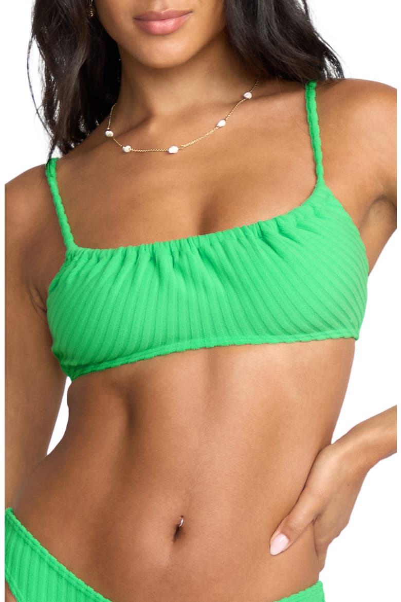 x Josie In the Loop Mila Bralette Bikini Top, Main, color, JUNGLE GREEN