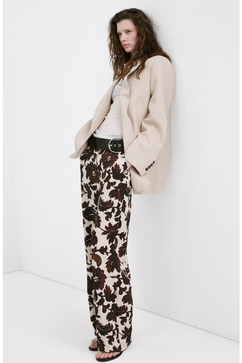 Floral Pants, Alternate, color, BROWN