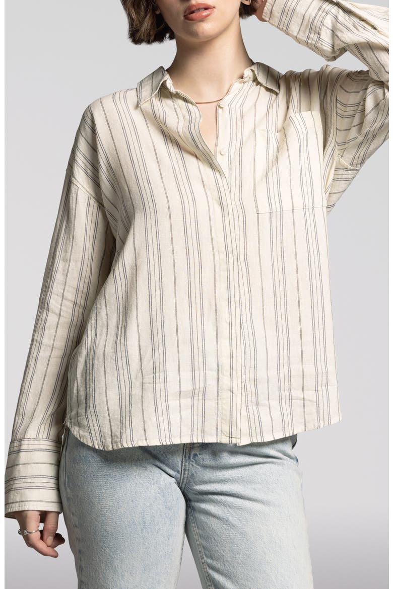 Elise Linen Blend Shirt, Main, color, IVORY