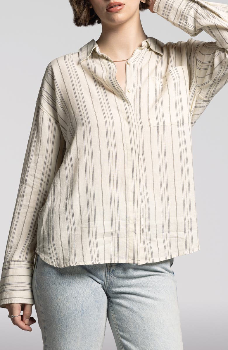WEEKEND LOS ANGELES Elise Linen Blend Shirt, Main, color, Ivory