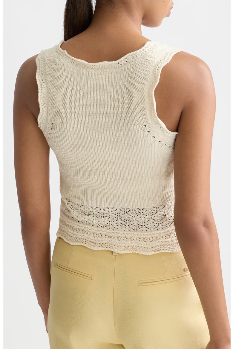 Pointelle Crop Sweater Tank, Alternate, color, EGGNOG