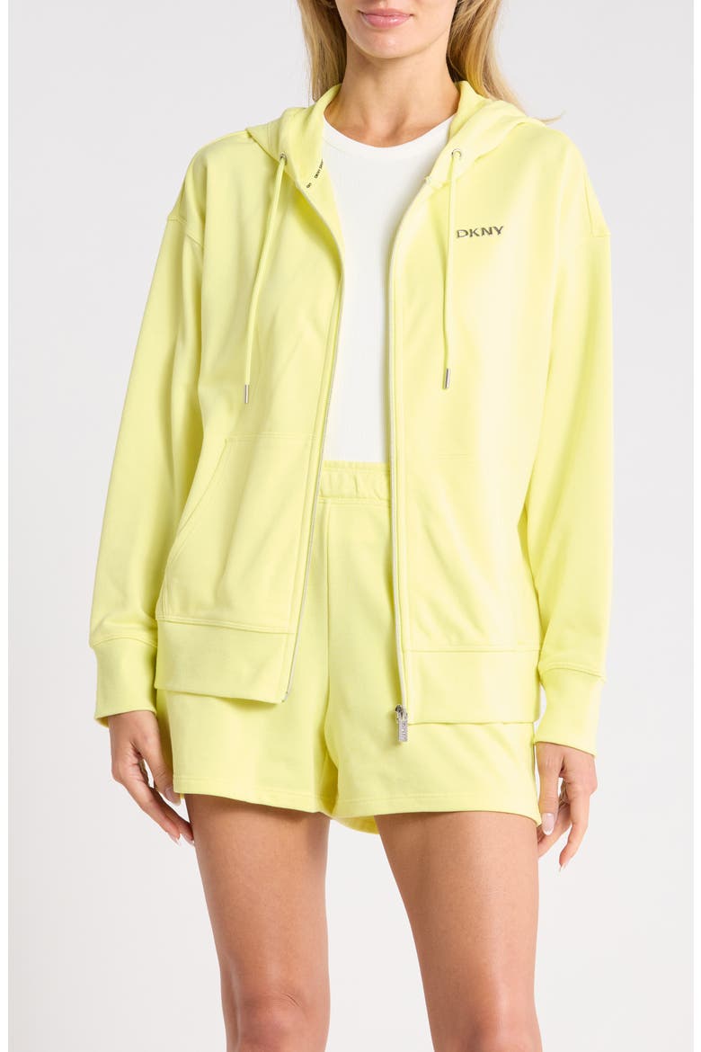 Bubble Logo Zip Hoodie, Main, color, LEMON LIGHT