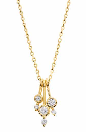 Cubic Zirconia Bar Pendant Necklace