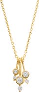 ATHRA LUXE Cubic Zirconia Bar Pendant Necklace
