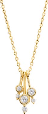 ATHRA LUXE Cubic Zirconia Bar Pendant Necklace