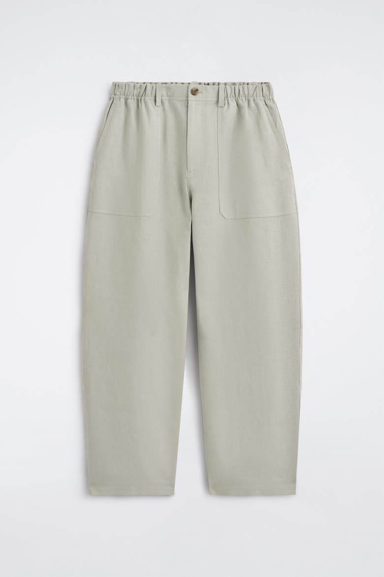 Linen Relaxed-fit Barrel-leg Pants, Alternate, color, LIGHT GREEN