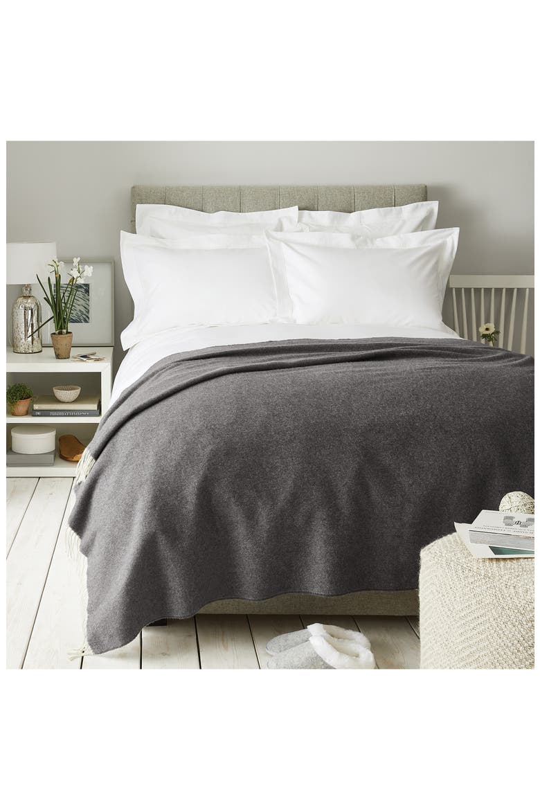 Pure Cashmere Throw, Main, color, CHARCOAL