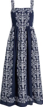 Julia Jordan Embroidered Square Neck Dress