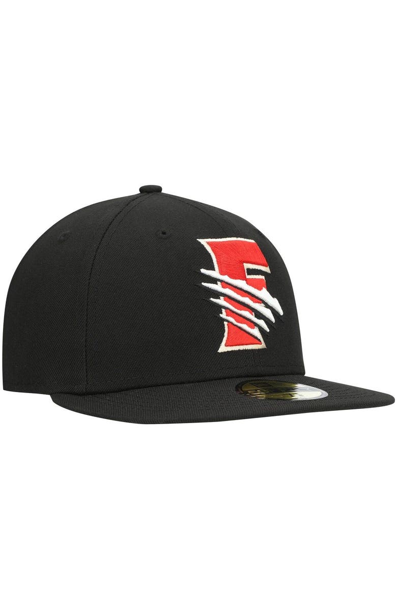 New Era Men's New Era Black Fresno Grizzlies Authentic Collection Road 59FIFTY Fitted Hat, Alternate, color, 