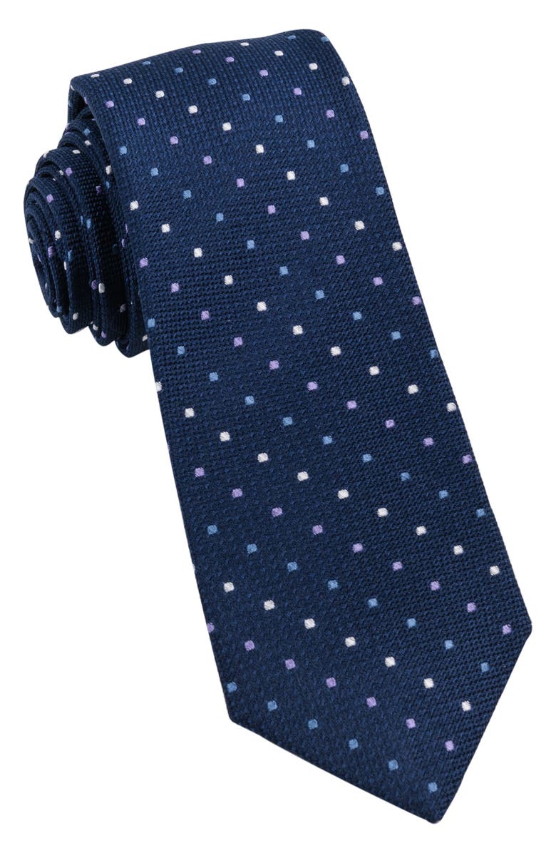 W.R.K Multi Dot Silk Tie, Main, color, Navy