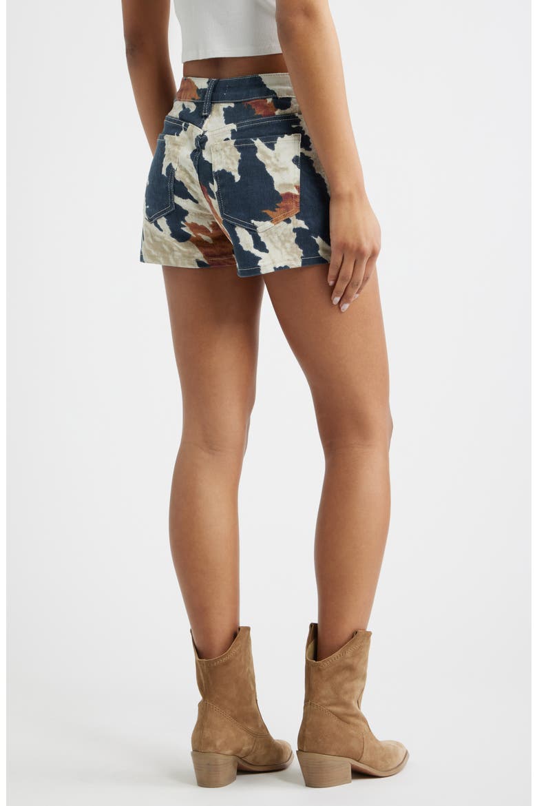 Print Mid Rise Bull Denim Shorts, Alternate, color, DALLAS