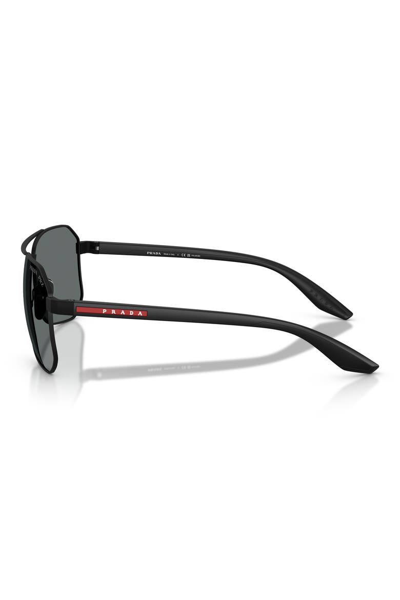 62mm Polarized Pilot Sunglasses, Alternate, color, RUBBER BLACK