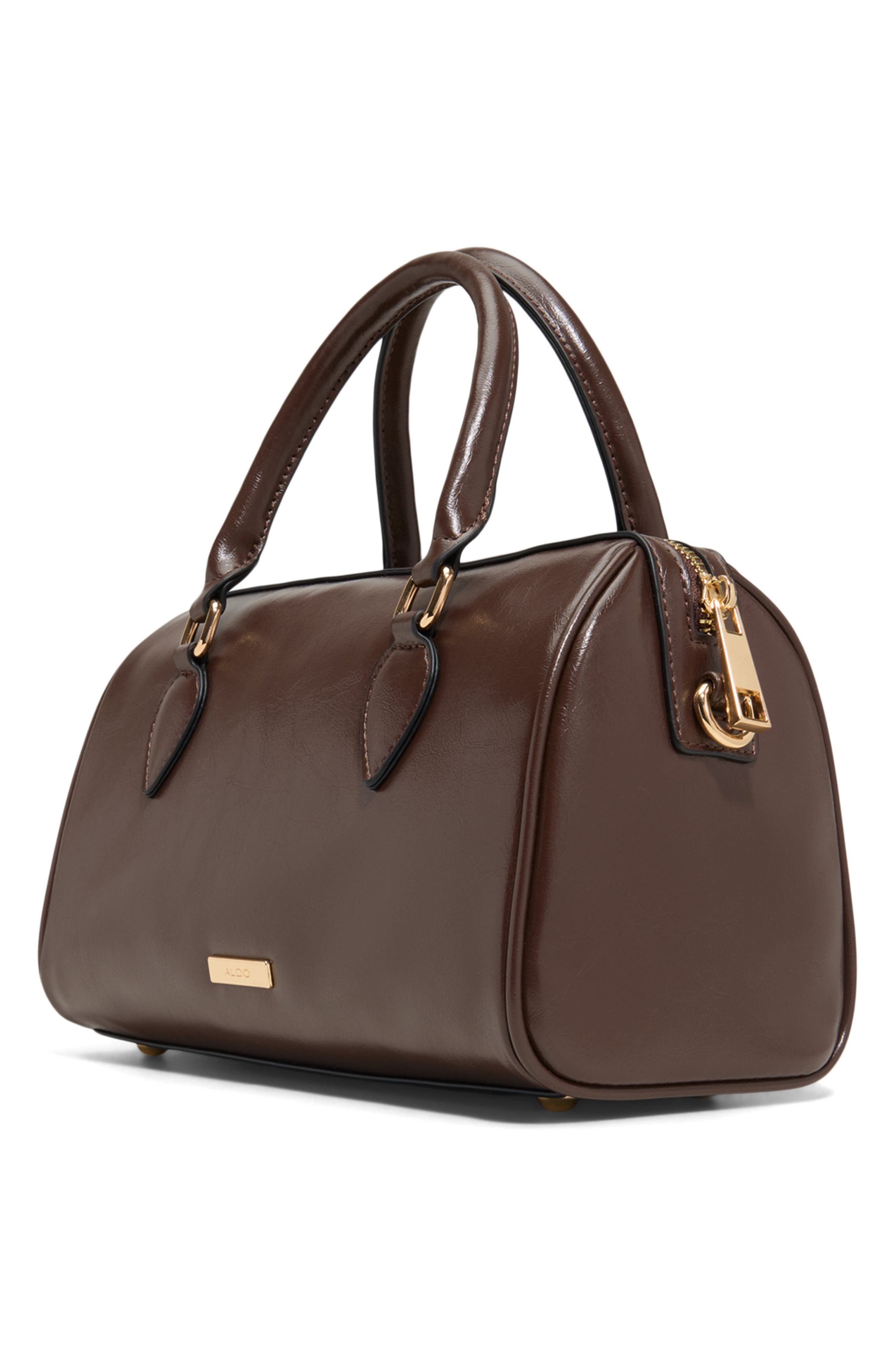 ALDO Knowsley Faux Leather Top Handle Bag, Alternate, color, Brown Primary - Multi