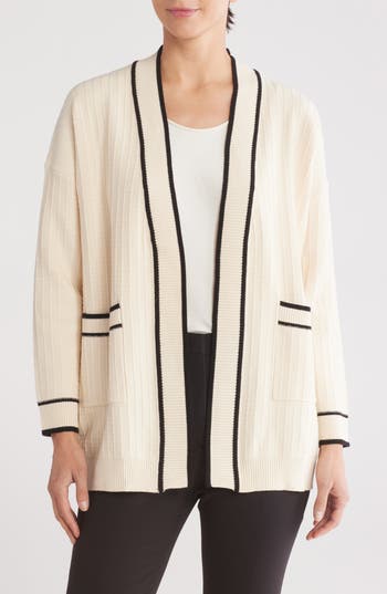 ADRIANNA PAPELL ADRIANNA PAPELL TIPPED CARDIGAN 