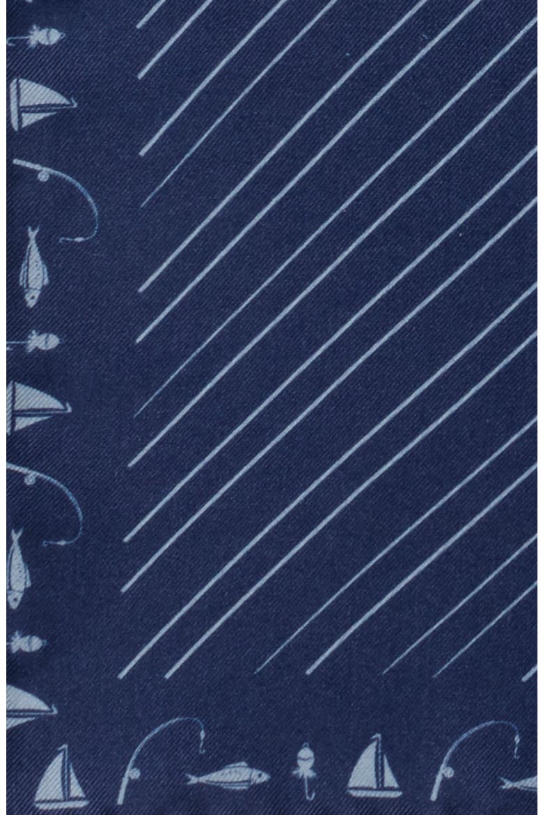 Nautical Silk Pocket Square, Alternate, color, BLUE