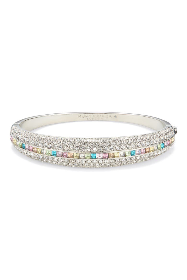 Mulitcolor Pavé Crystal Dome Bangle, Main, color, CRYSTAL