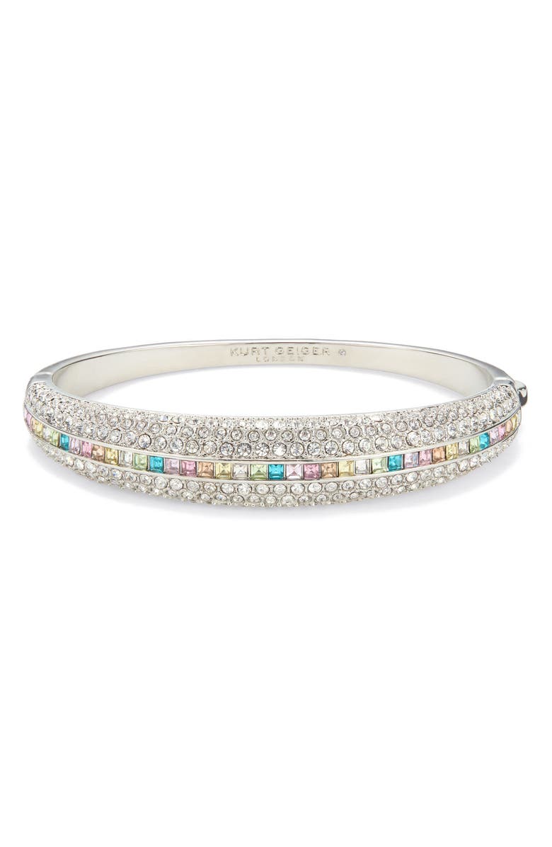 Kurt Geiger London Mulitcolor Pavé Crystal Dome Bangle, Main, color, Crystal