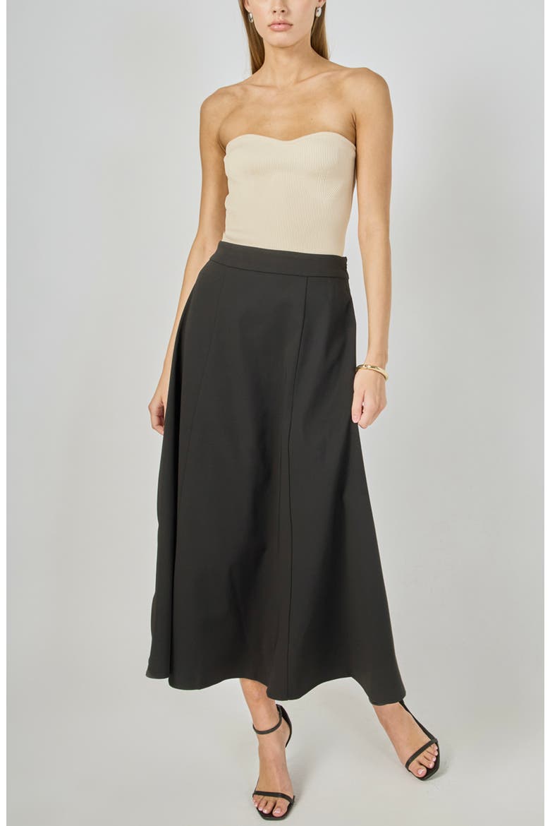 A-Line Midi Skirt, Alternate, color, BLACK