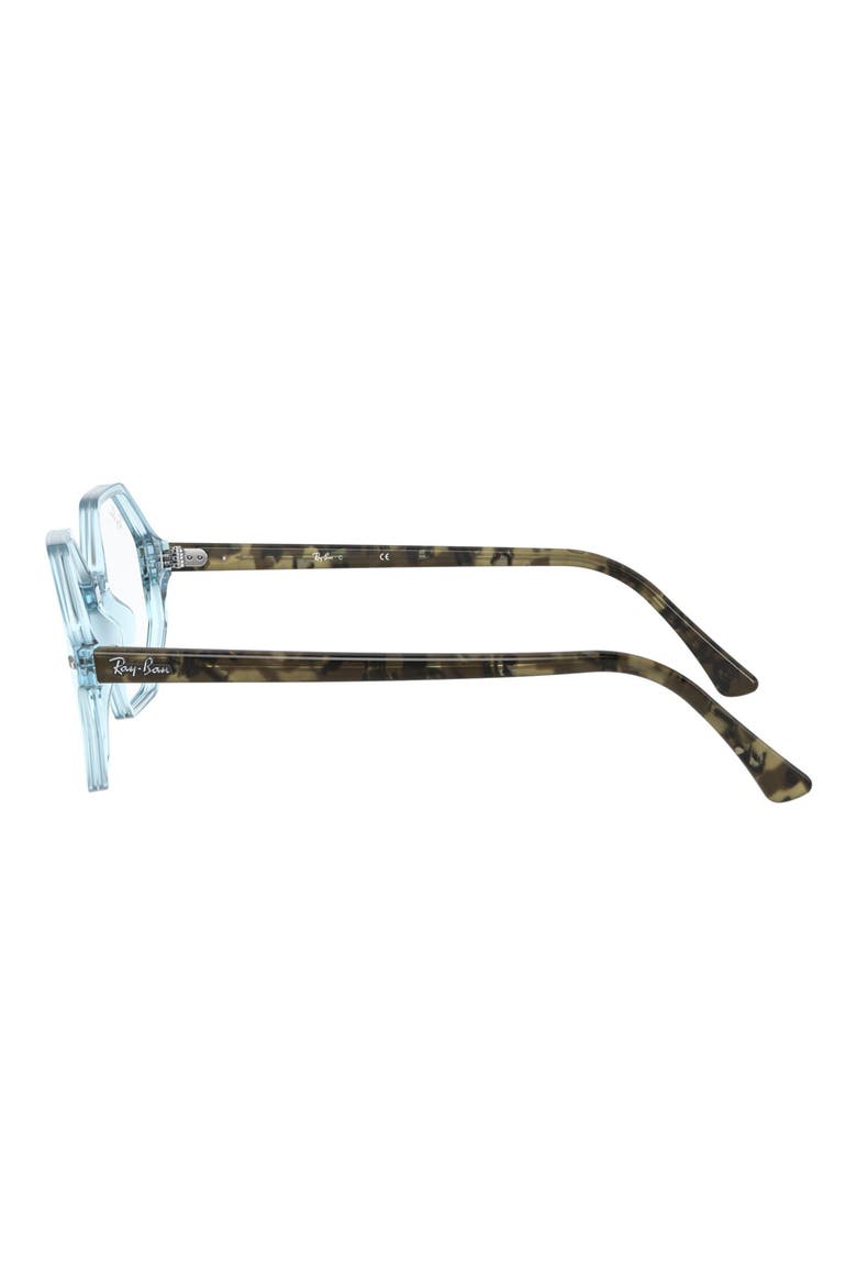 Unisex Britt 52mm Octagonal Optical Glasses, Alternate, color, SHINY LT BLUE