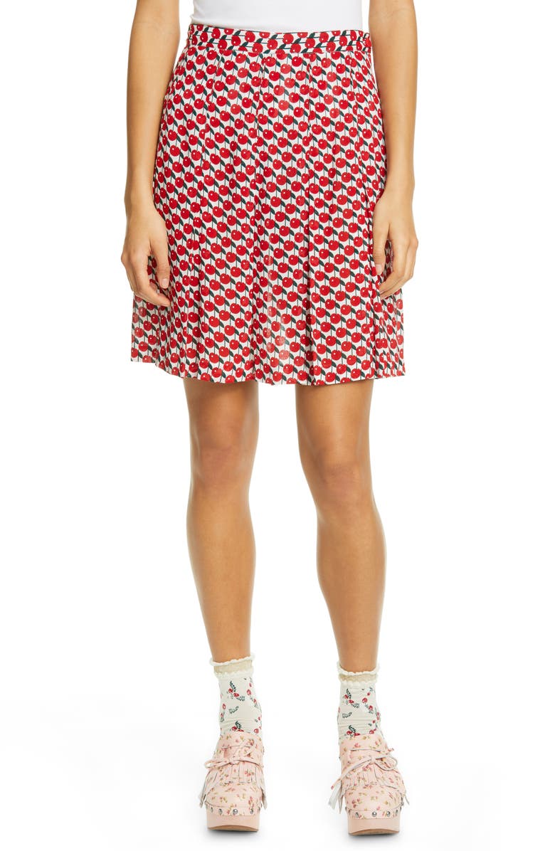 Anna Sui Cherries Print Miniskirt, Main, color,