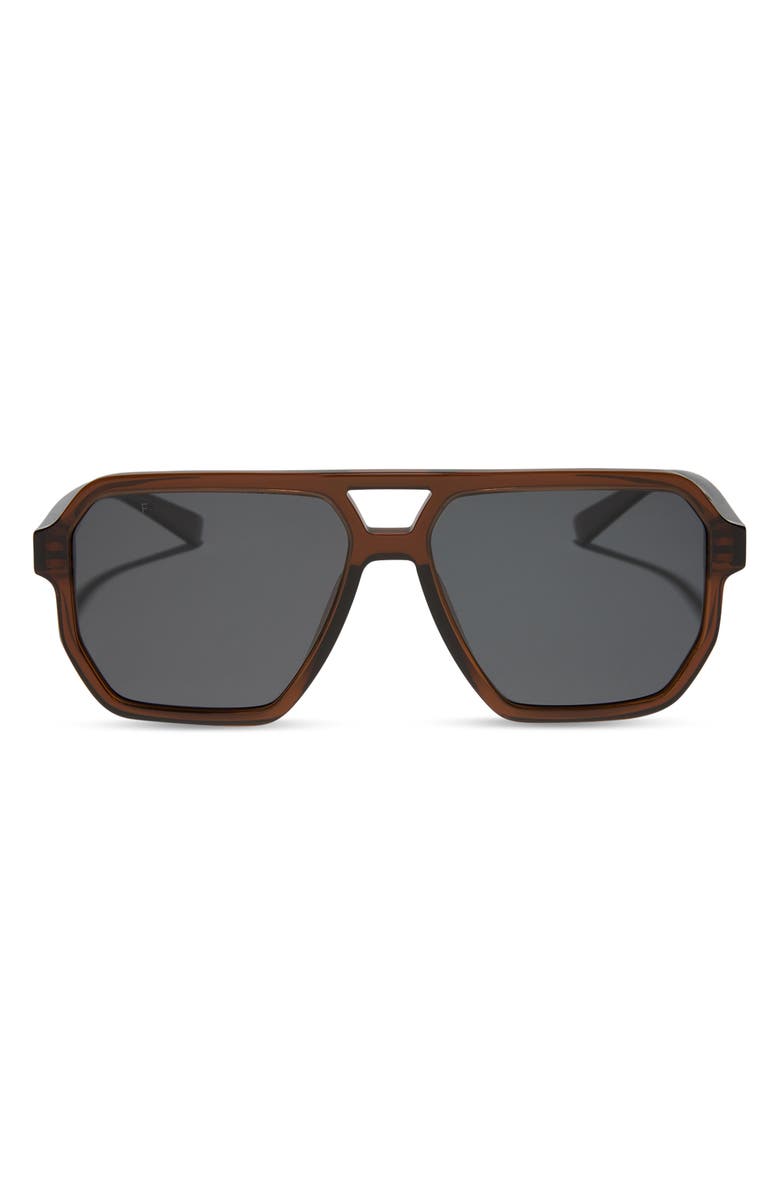 DIFF Cameron 57mm Polarized Navigator Sunglasses, Main, color, Whiskey / Grey